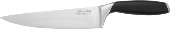 Нож кухонный Rondell Gasta RD-1864 стальной поварской для измельчения лезв.200мм прямая заточка черный блистер Нож кухонный Rondell Gasta RD-1864 стальной поварской для измельчения лезв.200мм прямая заточка черный блистер