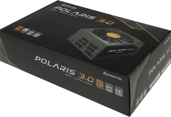 Блок питания Chieftec ATX 850W Polaris PPS-850FC-A3 Gen.5 80+ gold (20+4pin) APFC 135mm fan 12xSATA Cab Manag RTL