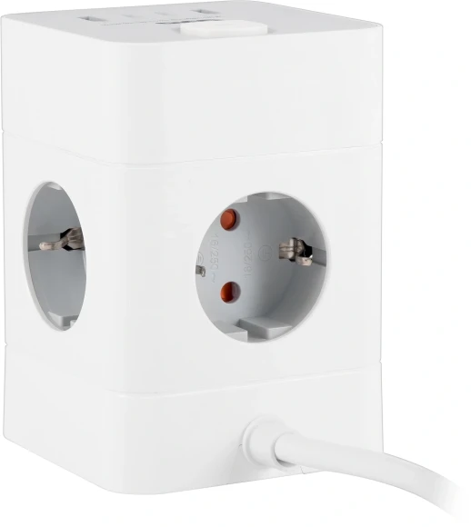 Сетевой удлинитель Buro BU-PTE4.1UC-W 1.5м (4 розетки) белый (коробка)