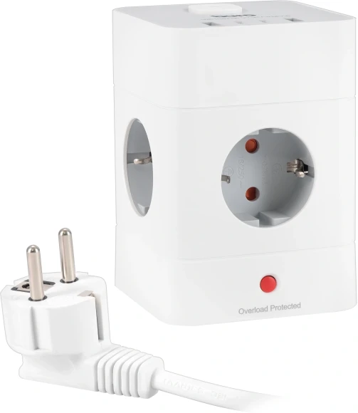 Сетевой удлинитель Buro BU-PTE4.1UC-W 1.5м (4 розетки) белый (коробка)