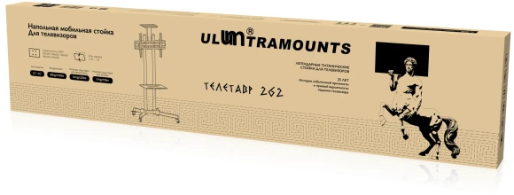 Подставка для телевизора Ultramounts UM262 черный 37"-75" макс.50кг напольный мобильный