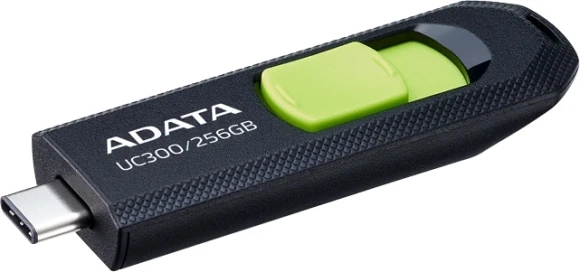 Флеш Диск A-Data 256Gb Type-C UC300 ACHO-UC300-256G-RBK/GN USB3.2 черный/зеленый