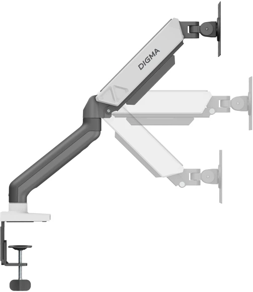 Кронштейн для мониторов ЖК Digma D-MM101 серый 17"-32" макс.9кг крепление к столешнице поворот и наклон Кронштейн для мониторов ЖК Digma D-MM101 серый 17"-32" макс.9кг крепление к столешнице поворот и наклон