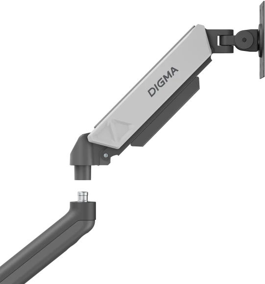 Кронштейн для мониторов ЖК Digma D-MM101 серый 17"-32" макс.9кг крепление к столешнице поворот и наклон Кронштейн для мониторов ЖК Digma D-MM101 серый 17"-32" макс.9кг крепление к столешнице поворот и наклон