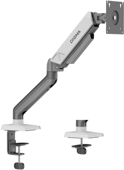 Кронштейн для мониторов ЖК Digma D-MM101 серый 17"-32" макс.9кг крепление к столешнице поворот и наклон Кронштейн для мониторов ЖК Digma D-MM101 серый 17"-32" макс.9кг крепление к столешнице поворот и наклон