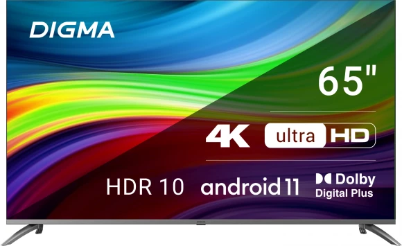 Телевизор LED Digma 65" DM-LED65UBB41 Android TV Frameless Metal темно-серебристый/серебристый 4K Ultra HD 60Hz DVB-T DVB-T2 DVB-C DVB-S DVB-S2 USB WiFi Smart TV Телевизор LED Digma 65" DM-LED65UBB41 Android TV Frameless Metal темно-серебристый/серебристый 4K Ultra HD 60Hz DVB-T DVB-T2 DVB-C DVB-S DVB-S2 USB WiFi Smart TV