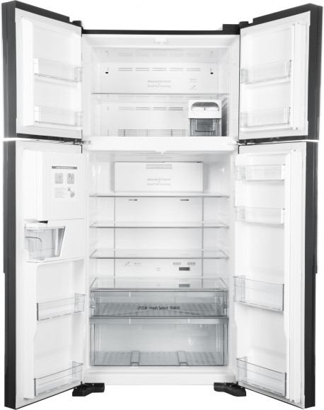 Холодильник Hitachi R-W660PUC7 GGR 2-хкамерн. серый стекло инвертер Холодильник Hitachi R-W660PUC7 GGR 2-хкамерн. серый стекло инвертер