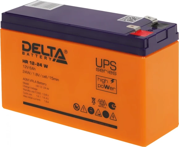 Батарея для ИБП Delta HR 12-24 W 12В 6Ач Батарея для ИБП Delta HR 12-24 W 12В 6Ач