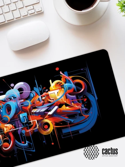 Коврик для мыши Cactus Graffiti рисунок 900x400x2мм (CS-MP-PRO10ХXL)