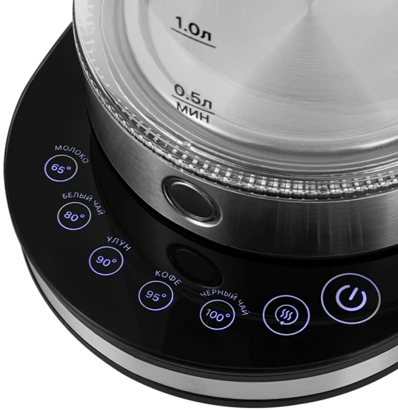 Чайник электрический Kitfort КТ-6764 2.2л. 1800Вт черный/серебристый корпус: стекло/металл/пластик (KT-6764) Чайник электрический Kitfort КТ-6764 2.2л. 1800Вт черный/серебристый корпус: стекло/металл/пластик (KT-6764)