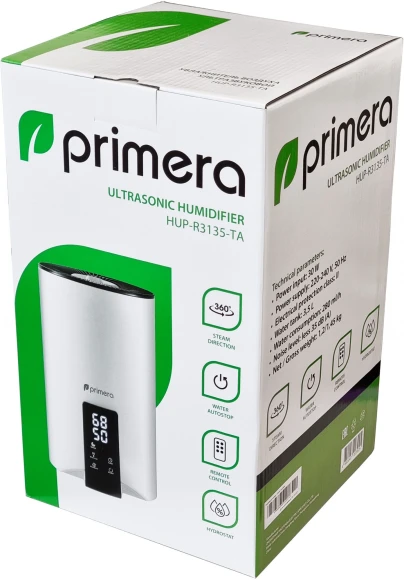 Увлажнитель воздуха Primera HUP-R3135-TA 30Вт (ультразвуковой) белый/черный