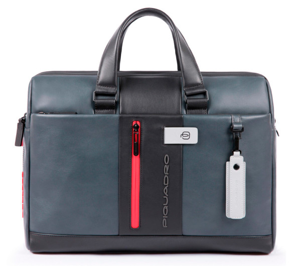 Сумка мужская Piquadro Urban CA3339UB00/GRN с отделением для ноутбука 15.6" серая/черная натур.кожа