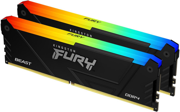 Память DDR4 2x32GB 3600MHz Kingston KF436C18BB2AK2/64 Fury Beast Black RGB RTL Gaming PC4-28800 CL18 DIMM 288-pin 1.35В dual rank с радиатором Ret Память DDR4 2x32GB 3600MHz Kingston KF436C18BB2AK2/64 Fury Beast Black RGB RTL Gaming PC4-28800 CL18 DIMM 288-pin 1.35В dual rank с радиатором Ret
