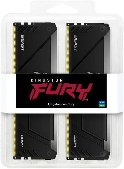 Память DDR4 2x32GB 3600MHz Kingston KF436C18BB2AK2/64 Fury Beast Black RGB RTL Gaming PC4-28800 CL18 DIMM 288-pin 1.35В dual rank с радиатором Ret Память DDR4 2x32GB 3600MHz Kingston KF436C18BB2AK2/64 Fury Beast Black RGB RTL Gaming PC4-28800 CL18 DIMM 288-pin 1.35В dual rank с радиатором Ret