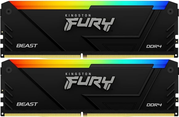 Память DDR4 2x32GB 3600MHz Kingston KF436C18BB2AK2/64 Fury Beast Black RGB RTL Gaming PC4-28800 CL18 DIMM 288-pin 1.35В dual rank с радиатором Ret Память DDR4 2x32GB 3600MHz Kingston KF436C18BB2AK2/64 Fury Beast Black RGB RTL Gaming PC4-28800 CL18 DIMM 288-pin 1.35В dual rank с радиатором Ret