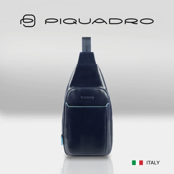 Рюкзак слинг мужской Piquadro Blue Square CA4827B2/BLU2 синий кожа
