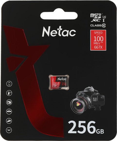Флеш карта microSDXC 256GB Netac NT02P500PRO-256G-S P500 Extreme Pro A1 w/o adapter
