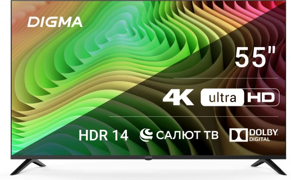 Телевизор LED Digma 55" DM-LED55UBB40 Салют ТВ Frameless Metal черный 4K Ultra HD 60Hz DVB-T DVB-T2 DVB-C DVB-S DVB-S2 USB WiFi Smart TV Телевизор LED Digma 55" DM-LED55UBB40 Салют ТВ Frameless Metal черный 4K Ultra HD 60Hz DVB-T DVB-T2 DVB-C DVB-S DVB-S2 USB WiFi Smart TV