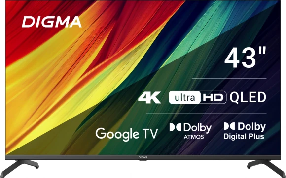 Телевизор QLED Digma 43" DM-LED43UQB31 Google TV Frameless Metal черный/черный 4K Ultra HD 60Hz MEMC DVB-T DVB-T2 DVB-C DVB-S DVB-S2 USB WiFi Smart TV Телевизор QLED Digma 43" DM-LED43UQB31 Google TV Frameless Metal черный/черный 4K Ultra HD 60Hz MEMC DVB-T DVB-T2 DVB-C DVB-S DVB-S2 USB WiFi Smart TV