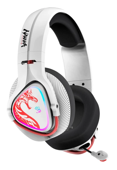 Наушники с микрофоном A4Tech Bloody MR720 белый/красный мониторные BT/Radio оголовье (MR720 NARAKA)