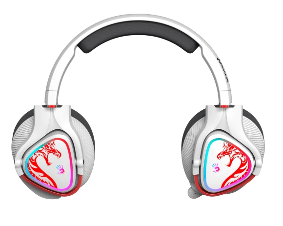 Наушники с микрофоном A4Tech Bloody MR720 белый/красный мониторные BT/Radio оголовье (MR720 NARAKA)