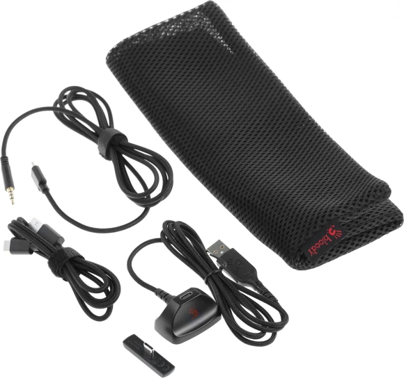 Наушники с микрофоном A4Tech Bloody MR720 белый/красный мониторные BT/Radio оголовье (MR720 NARAKA)