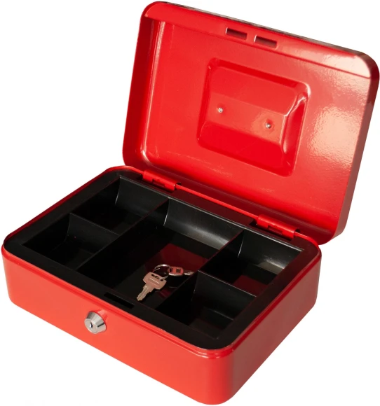 Ящик для денег Silwerhof Daily 90x250x180 красный сталь 1.17кг Ящик для денег Silwerhof Daily 90x250x180 красный сталь 1.17кг