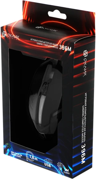 Мышь Оклик 396M INSOMNIA черный оптическая 1200dpi USB 3but (1192373)