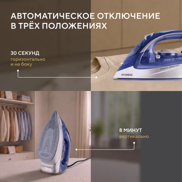 Утюг Hyundai H-SI02510 3200Вт темно-синий/розовое золото Утюг Hyundai H-SI02510 3200Вт темно-синий/розовое золото