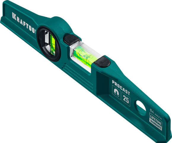 Уровень Kraftool 34718-040 пузырьковый 2глаз. магнит. литой зеленый Уровень Kraftool 34718-040 пузырьковый 2глаз. магнит. литой зеленый