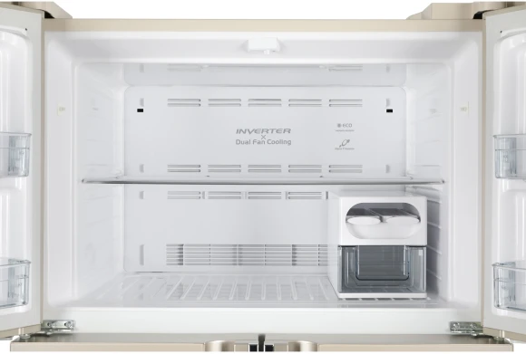 Холодильник Hitachi R-W660PUC7 GBE 2-хкамерн. бежевый стекло инвертер Холодильник Hitachi R-W660PUC7 GBE 2-хкамерн. бежевый стекло инвертер