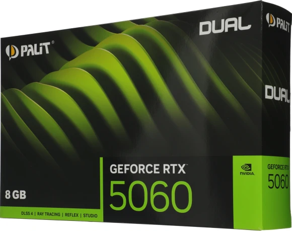 Видеокарта Palit PCI-E 5.0 PA-RTX5060 DUAL NVIDIA GeForce RTX 5060 8Gb 128bit GDDR7 2280/28000 HDMIx1 DPx3 HDCP Ret Видеокарта Palit PCI-E 5.0 PA-RTX5060 DUAL NVIDIA GeForce RTX 5060 8Gb 128bit GDDR7 2280/28000 HDMIx1 DPx3 HDCP Ret