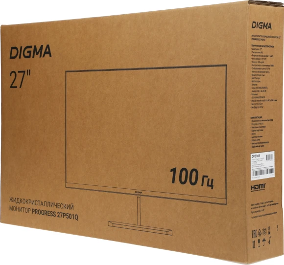 Монитор Digma 27" Progress 27P501Q черный IPS LED 16:9 HDMI M/M матовая 300cd 178гр/178гр 2560x1440 100Hz G-Sync FreeSync DP 2K 4.3кг Монитор Digma 27" Progress 27P501Q черный IPS LED 16:9 HDMI M/M матовая 300cd 178гр/178гр 2560x1440 100Hz G-Sync FreeSync DP 2K 4.3кг