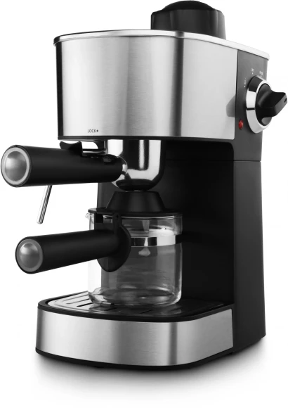 Кофеварка рожковая Polaris PCM 4008AL 800Вт нержавеющая сталь/черный Кофеварка рожковая Polaris PCM 4008AL 800Вт нержавеющая сталь/черный