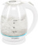 Чайник электрический Hyundai HYK-G2409 1.7л. 2200Вт белый/серебристый корпус: стекло/пластик