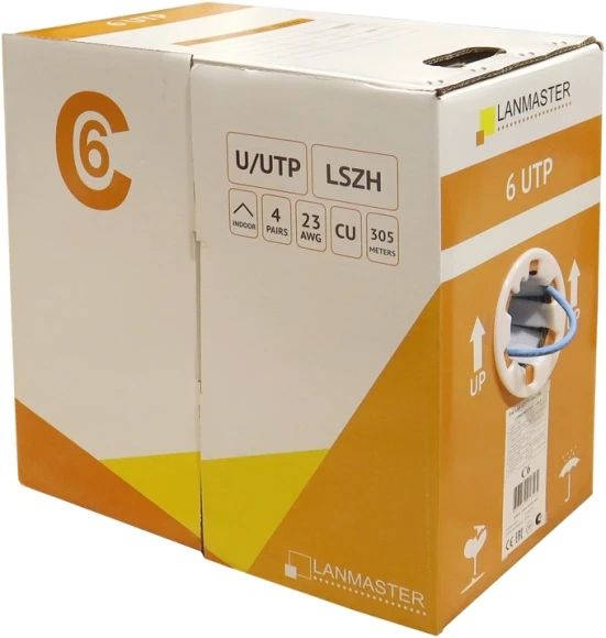Кабель информационный Lanmaster LAN-6EUTP-HFLT-VI кат.6 UTP 4 пары 23AWG LSZH внутренний 305м фиолетовый