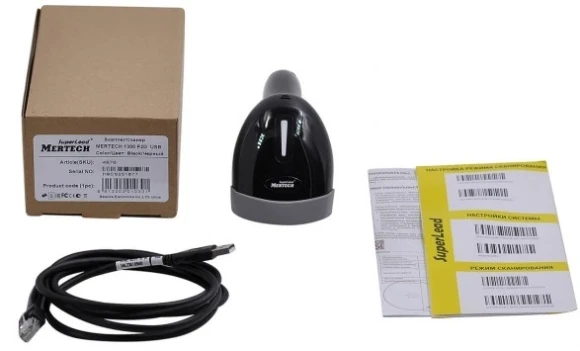 Сканер штрих-кода Mertech 1300GS 2m 2D проводной черный (4895)