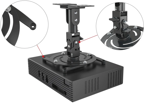 Кронштейн для проектора Cactus CS-VM-PR04-BK черный макс.10кг потолочный поворот и наклон Кронштейн для проектора Cactus CS-VM-PR04-BK черный макс.10кг потолочный поворот и наклон