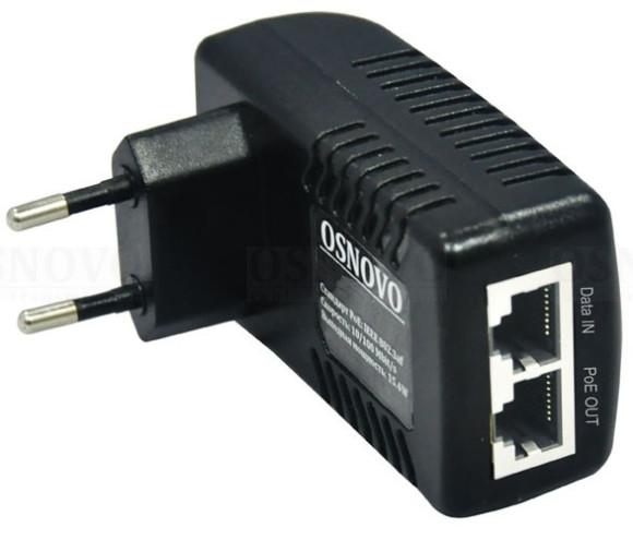 Инжектор PoE Osnovo Midspan-1/151G 10/100/1000BASE-T 15.4Вт 100-240В(АС)