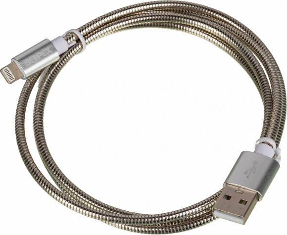 Кабель USB (m)-Lightning (m) 1м серебристый Кабель USB (m)-Lightning (m) 1м серебристый