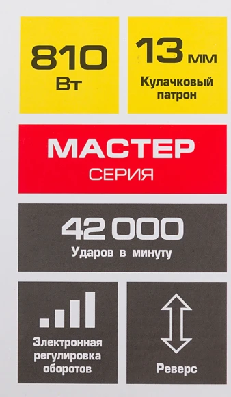 Дрель ударная Зубр ДУ-810 ЭРМ2 810Вт патрон:кулачковый реверс Дрель ударная Зубр ДУ-810 ЭРМ2 810Вт патрон:кулачковый реверс