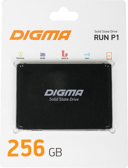 Накопитель SSD Digma SATA-III 256GB DGSR2256GP13T Run P1 2.5" Накопитель SSD Digma SATA-III 256GB DGSR2256GP13T Run P1 2.5"
