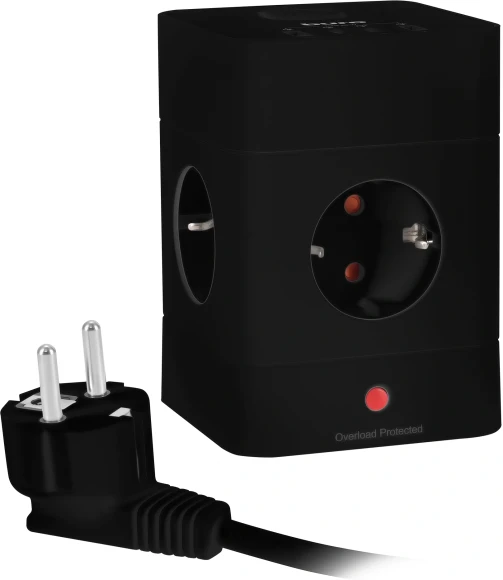 Сетевой удлинитель Buro BU-PTE4.1UC-Plus-B 1.5м (4 розетки) черный (коробка)