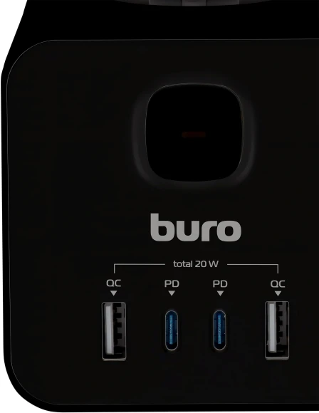Сетевой удлинитель Buro BU-PTE4.1UC-Plus-B 1.5м (4 розетки) черный (коробка)