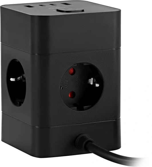 Сетевой удлинитель Buro BU-PTE4.1UC-Plus-B 1.5м (4 розетки) черный (коробка)