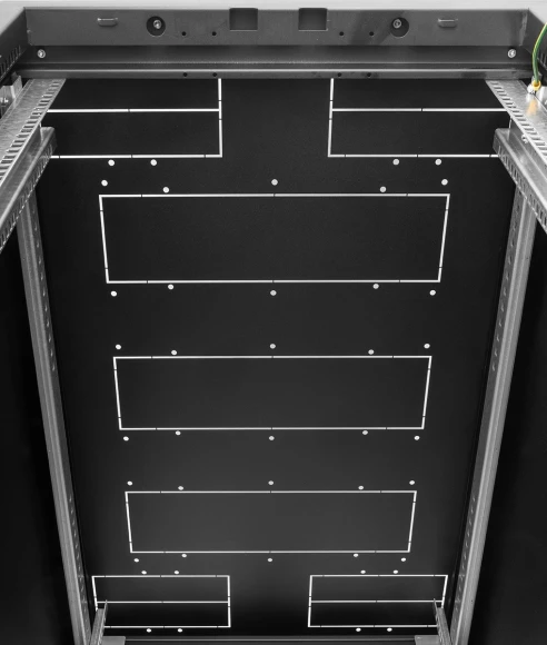 Шкаф серверный ЦМО (ШТК-М-24.6.10-44АА-9005) напольный 24U 600x1000мм пер.дв.перфор. задн.дв.перфор. 2 бок.пан. 700кг черный 855мм 74.1кг 180град. 1245мм IP20 металл
