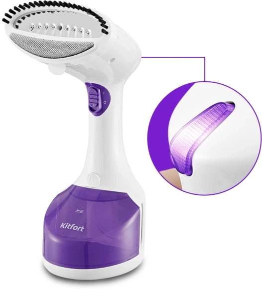Отпариватель ручной Kitfort КТ-9206 1200Вт белый/фиолетовый