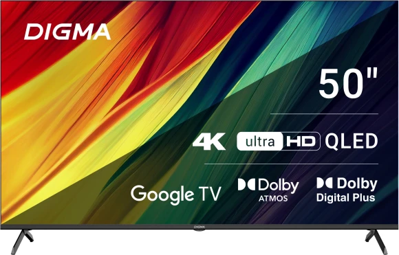 Телевизор QLED Digma 50" DM-LED50UQB31 Google TV Frameless Metal черный/черный 4K Ultra HD 60Hz MEMC DVB-T DVB-T2 DVB-C DVB-S DVB-S2 USB WiFi Smart TV Телевизор QLED Digma 50" DM-LED50UQB31 Google TV Frameless Metal черный/черный 4K Ultra HD 60Hz MEMC DVB-T DVB-T2 DVB-C DVB-S DVB-S2 USB WiFi Smart TV