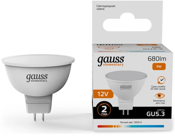 Лампа филам. Gauss Filament 8Вт цок.:E14 свеча 220B св.свеч.бел.нейт. (упак.:10шт) (32128)