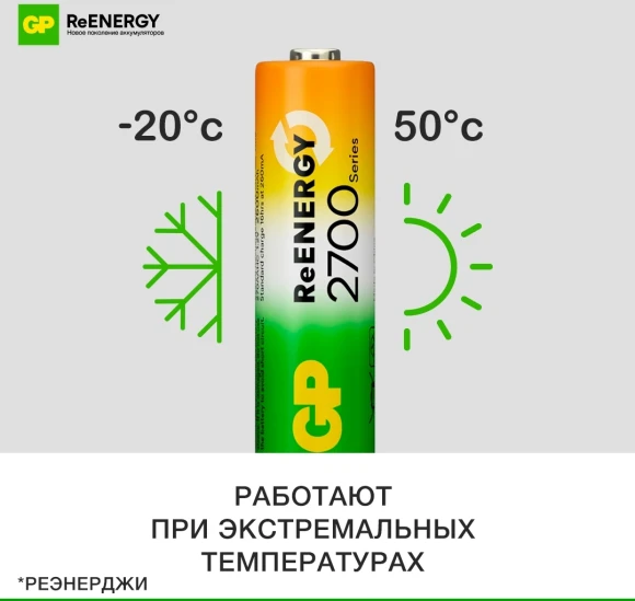 Аккумулятор GP 270AAHCRGY-CRB10 AA NiMH 2700mAh (10шт) спайка